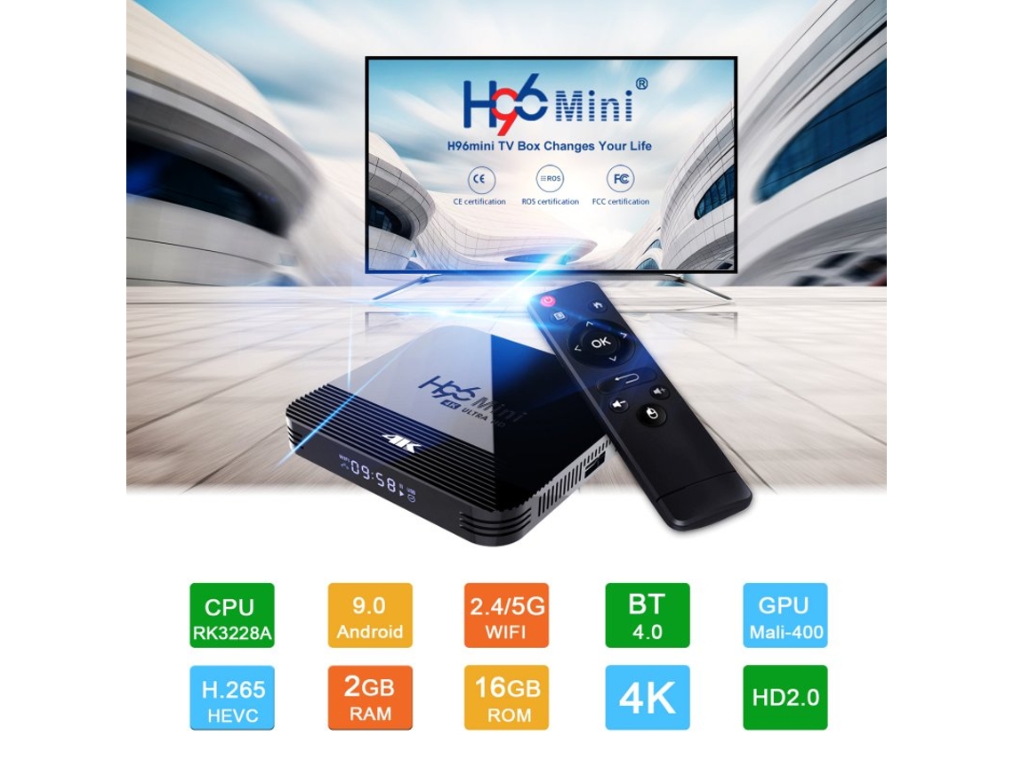 High Quality Rockchip Rk3228A 1GB+8GB 4K Decodificador Smart TV
