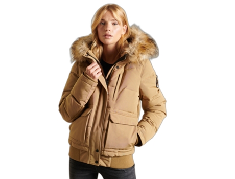 Abrigo SUPERDRY Poliéster Mujer (44 - Marrón)