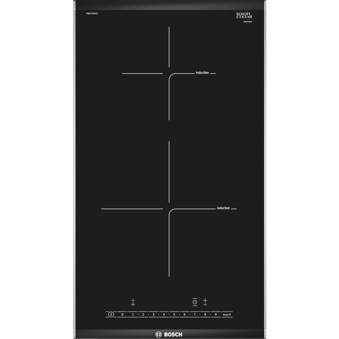 Placa de Inducción  BOSCH PIB375FB1E (Eléctrica - 30.6 cm - Negro)