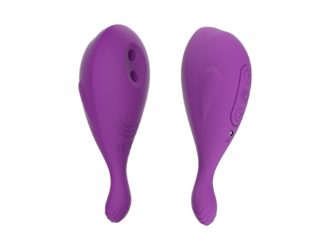 Vibrador de masaje de succión doble de 8 frecuencias de vibración de 5 frecuencias para mujeres (púrpura) VEANXIN