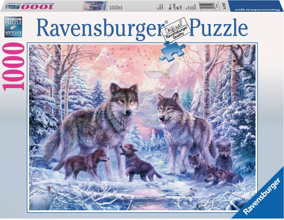 Puzzle RAVENSBURGER Lobos en la Nieve (1000 Piezas)