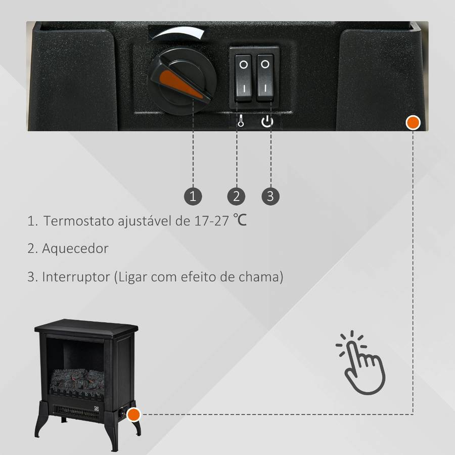 Chimenea Eléctrica HOMCOM 820-183V91 (2000 W)