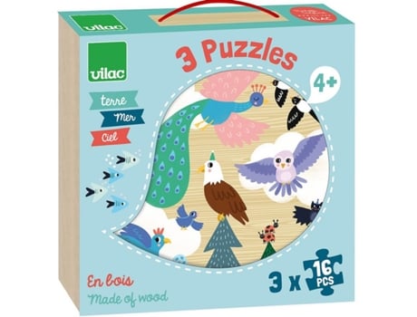 Puzzle VILAC (Madera - Azul - 21 x 21 x 4,5 cm)