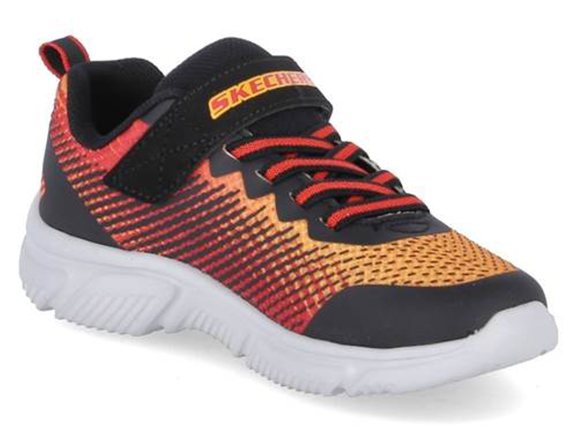 Zapatos skechers negro outlet naranja