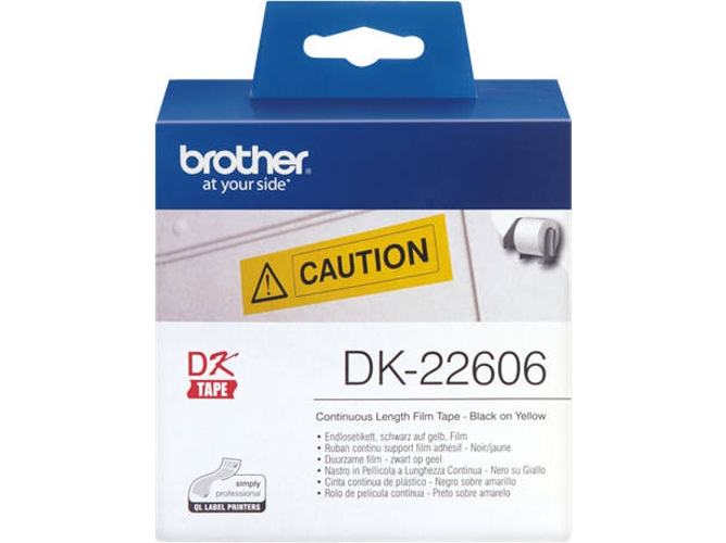 Cinta Laminada BROTHER DK-22606 Negro sobre Amarillo