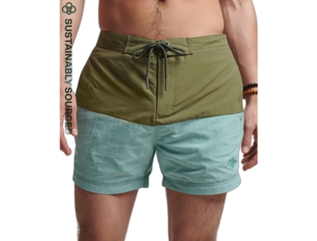 Pantalones Cortos de Baño para Hombre de Playa SUPERDRY (M - Poliéster - Verde)