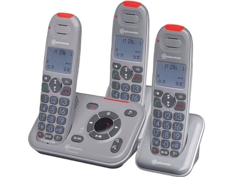 Teléfono Fijo AMPLICOMMS PowerTel 2780 Trio Gris