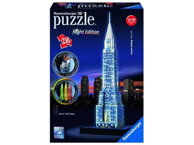 Puzzle 3d Ravensburger chrysler building night edition edad 10 216