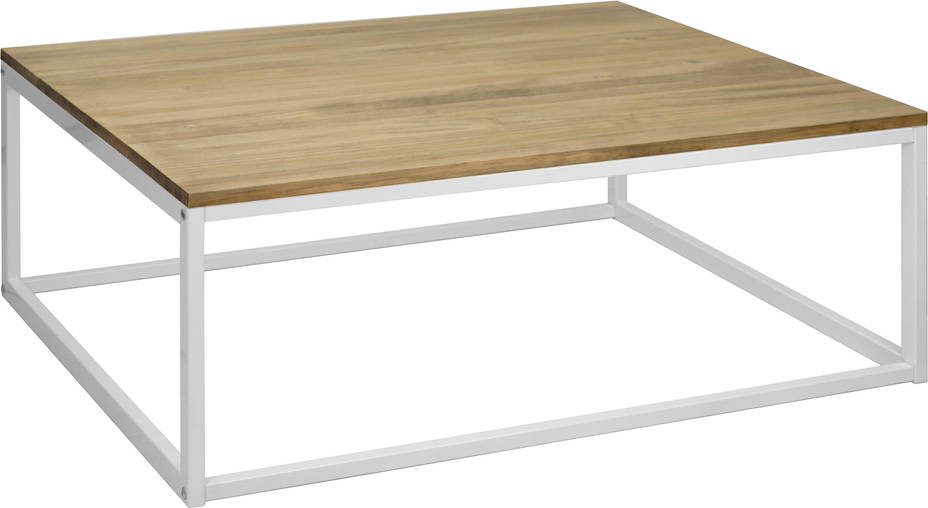 Mesa de Centro DS MUEBLES iCub (Blanco - 80 x 120 x 37 cm - Madera y Metal)