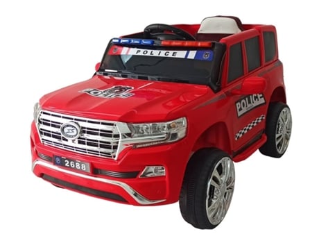 Todoterreno eléctrico POLICE PATROL con asientos de cuero de Chipolino RED