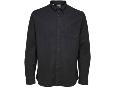 Camisa SELECTED Algodón Hombre (L - Negro)