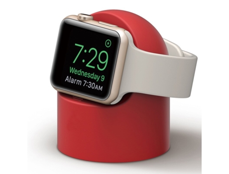 Cargador de silicona y expositor SLOWMOOSE Modo compatible con la mesilla de noche del Apple Watch (Rojo)