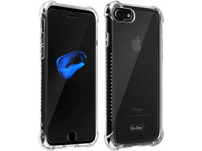 Funda y Protector de Cristal Templado iPhone 7, 8 AVIZAR 5 en 1 Transparente