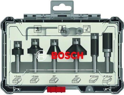 Bosch Professional Set de brocas fresadoras para recortes y bordes 6 piezas madera ø mm accesorios juego molinos estrechos 2607017469