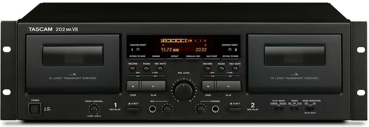 Tascam 202mlvii Dual cassette deck con salida usb negro 202mkvii 202mk7