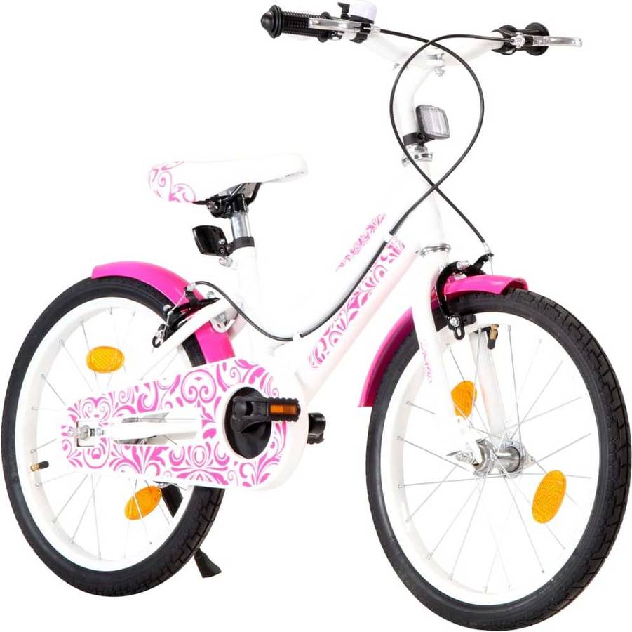 Bicicleta Infantil VIDAXL Blanco y Rosa (Edad Mínima: 5 Años - 18'')