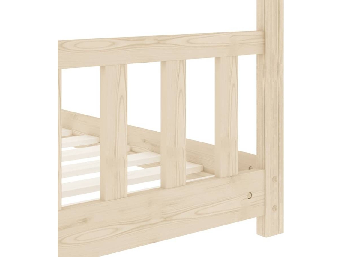 vidaXL Estructura de cama infantil de madera maciza de pino 70x140 cm