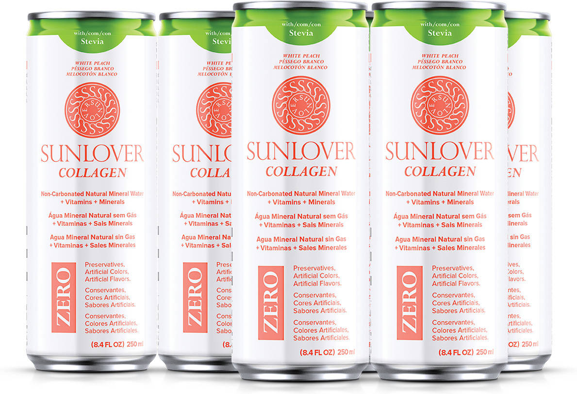 Agua Vitaminada SUNLOVER Colágeno Natural Sabor Melocotón Blanco (6 x 250ml)