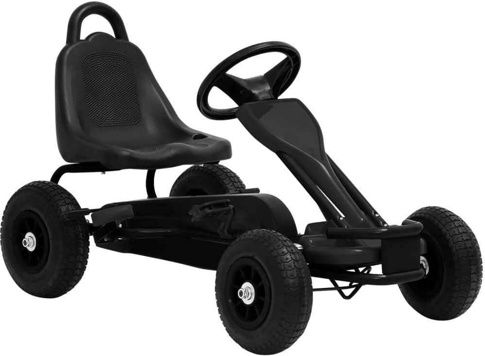 Kart VIDAXL con Pedales y Ruedas Neumáticas (Negro - Edad Mínima: 3 Años)