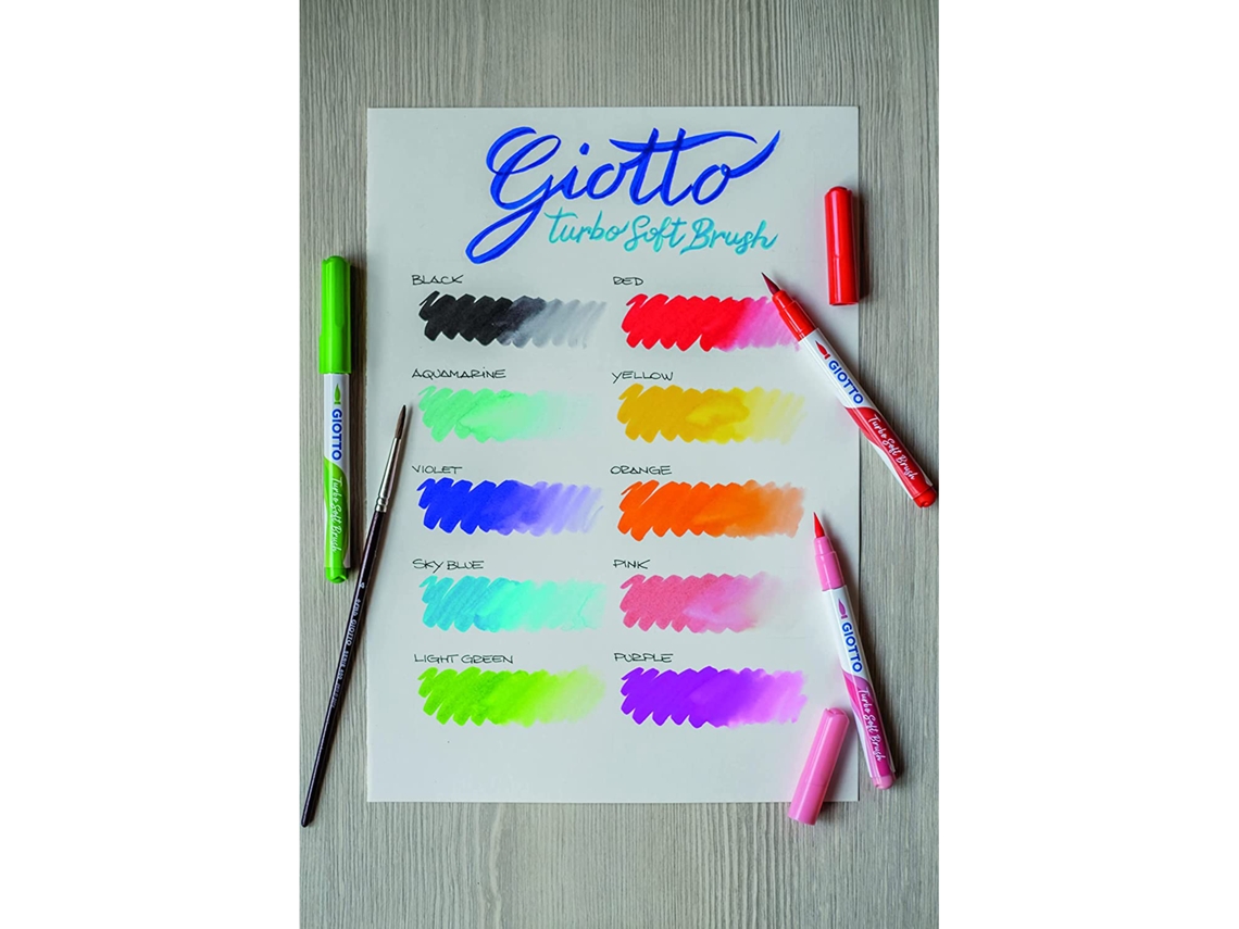 Marcadores Turbo Soft Brush Giotto 10 Colores