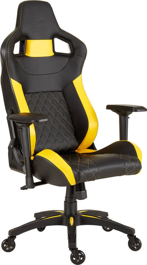 Silla Gaming CORSAIR T1 Race (Hasta 120 kg - Elevador a Gas Clase 4 - Amarillo)