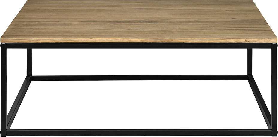 Mesa de Centro DS MUEBLES iCub (Negro - 80 x 120 x 37 cm - Madera y Metal)