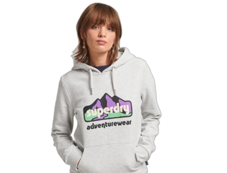 Sweatshirt para Mujer SUPERDRY (L - Algodón - Gris)