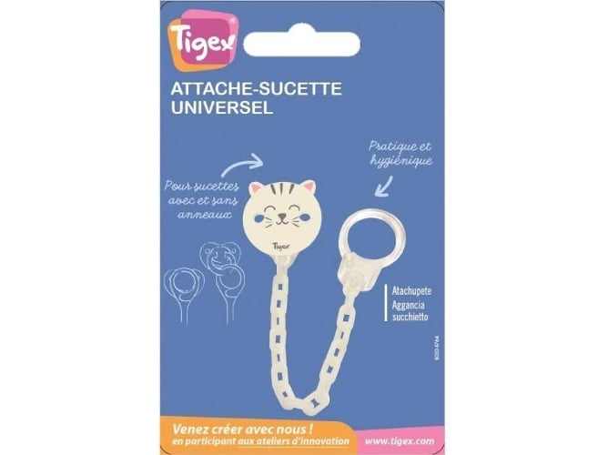 Porta-Chupetes TIGEX Chainette Universal Cat