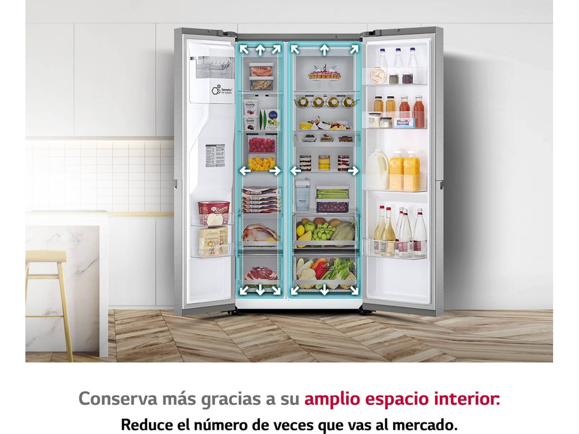 Frigorífico americano lg GSLV91MBAD, Inox, 179 cm, No Frost, D