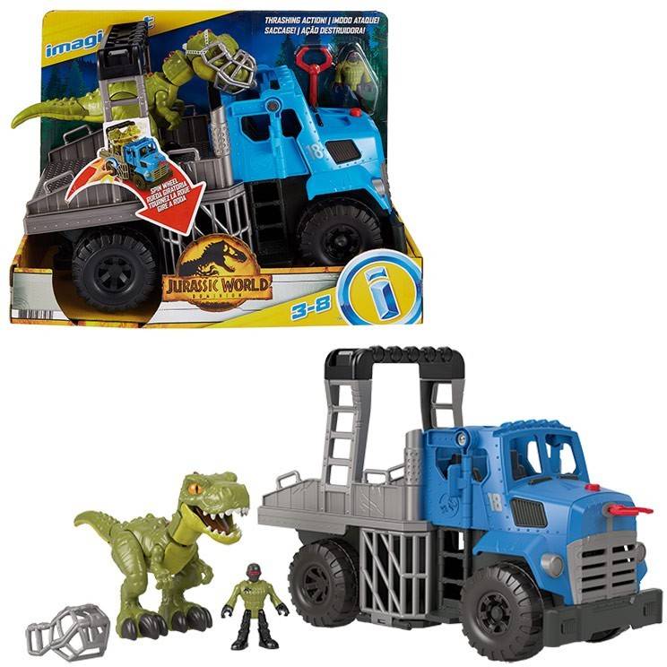 Imaginext Jurassic World transportador dinosaurio juguete +4 años figura camion edad 3