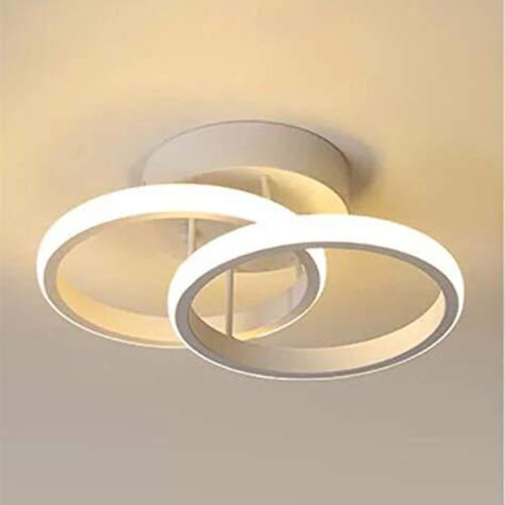 Lámpara Techo Led diseo anillo 2 placas integradas 22 w luz blanca 3000 k moderna empotrada salas estar dormitorios y pasillo tamao 1 teto design