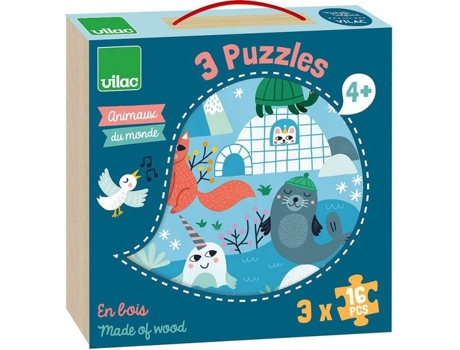 Puzzle VILAC (Madera - Azul - 21 x 21 x 4,5 cm)