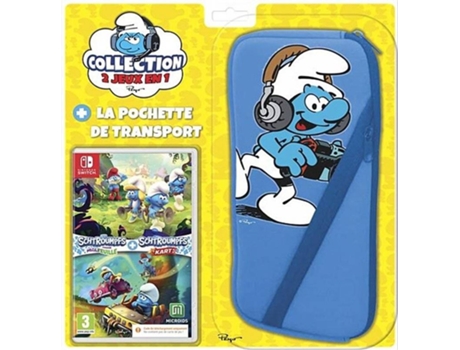 Bundle Nintendo Switch The Smurfs: Mission Vileaf + Smurfs Kart + Funda (Código de Descarga en la Caja)