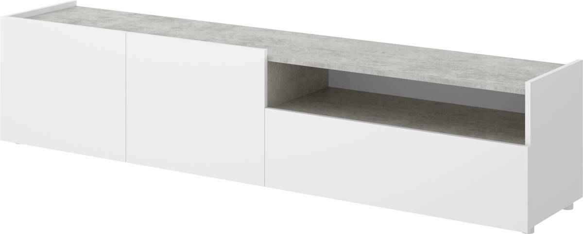 Mueble TV IBERODEPOT F4201762 (Blanco, Gris - Madera - 47 x 202 x 44 cm)