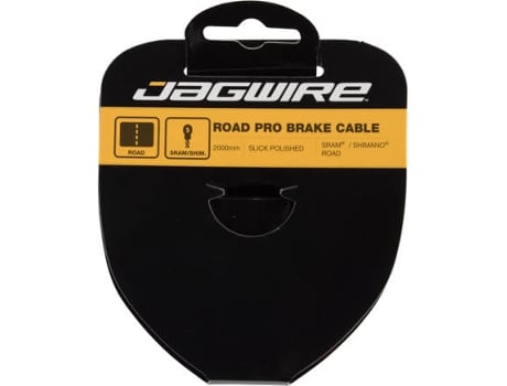 Cable de Freno JAGWIRE Road Brake Cable-Pro Polished Slick Stainless-1.5X2000Mm-Sram/Shimano (Negro, Amarillo - TU)