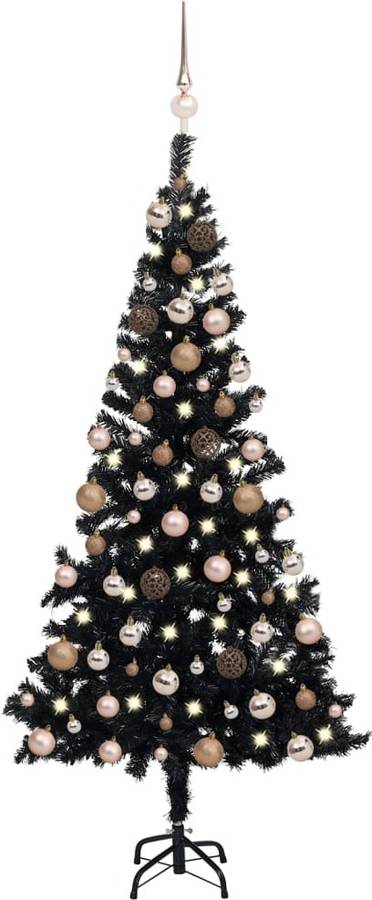 Árbol De Navidad artificial con led y pvc negro 120 cm vidaxl luzes 65x12