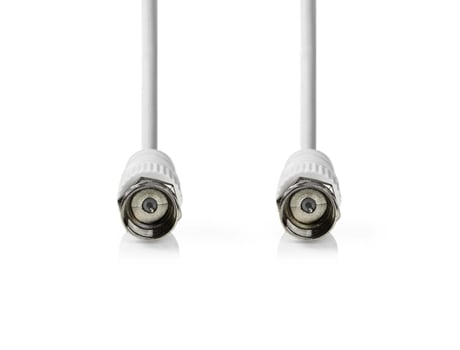 NEDIS Cable Satélite Y Antena F Macho F Macho Niquelado 75 Ohm Doble Armadura 10.0 M Redondo Pvc Caja Blanca