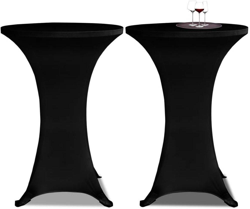 Juego de Manteles VIDAXL Ajustados para Mesa de Pie (Negro - 60 cm)