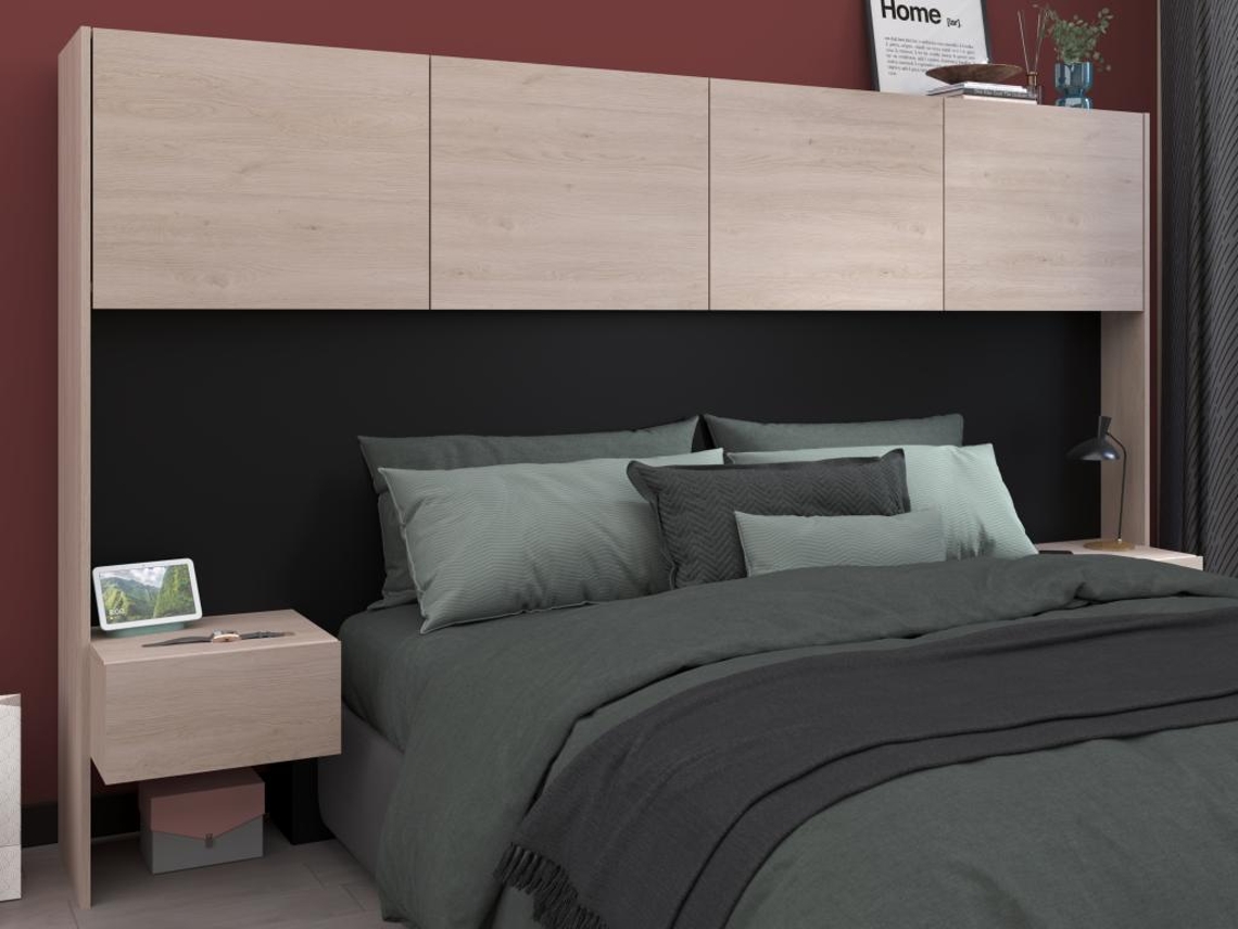 Estructura cama madera con somier 160x200