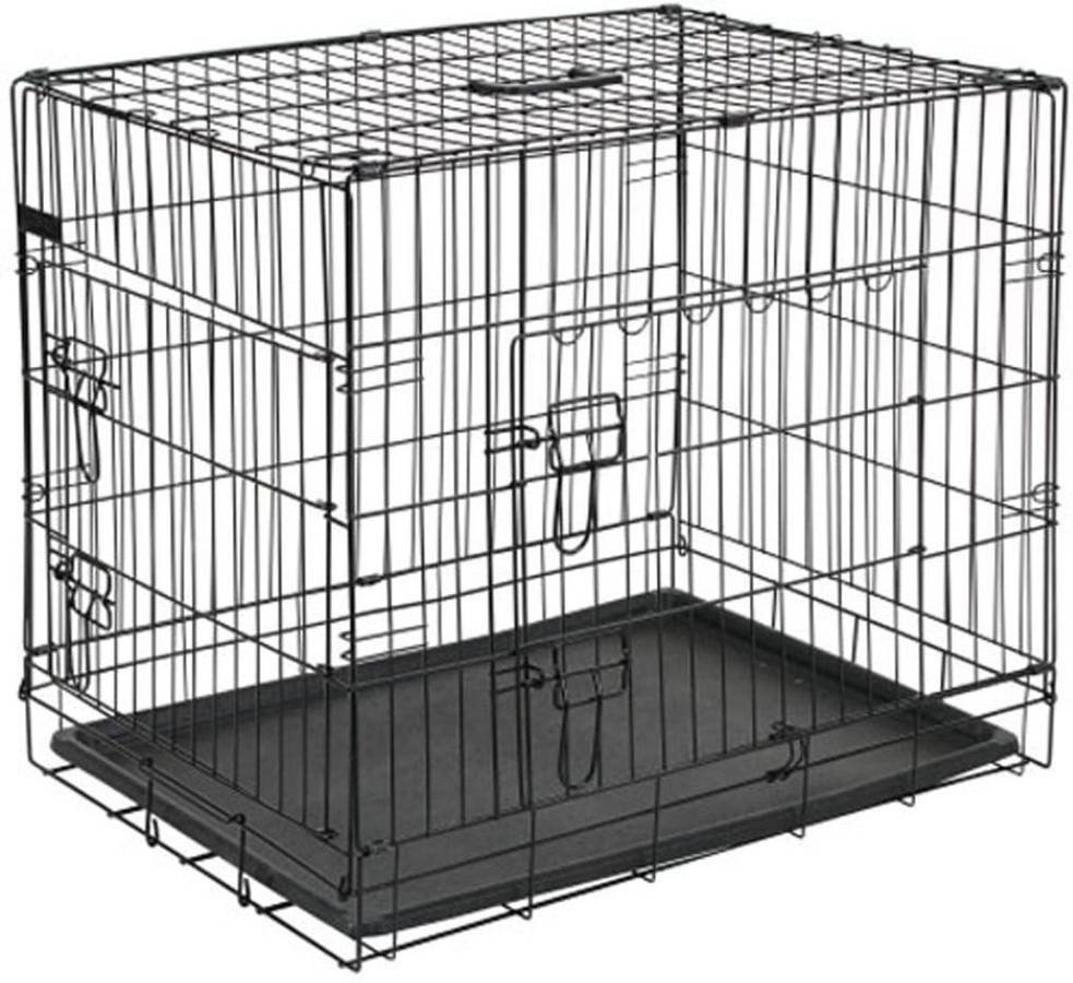 Transportín para Perros @PET Desmontable (Gris - 107x70x77.5cm - Metal - L - Porte Grande)