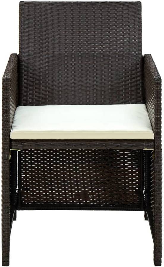 Vidaxl Conjunto De 8 piezas patio terraza set muebles 4 y cojines marron para