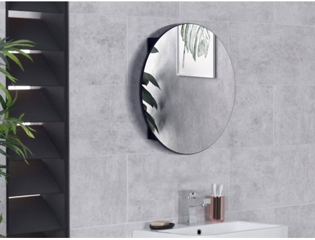 Armario de cuarto de baño con espejo y LED 80x9,5x55 cm