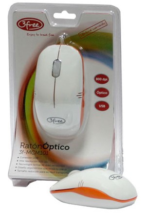 Ratón 3FREE 3F-MCM101/WO (Óptico - 800 dpi - Blanco)