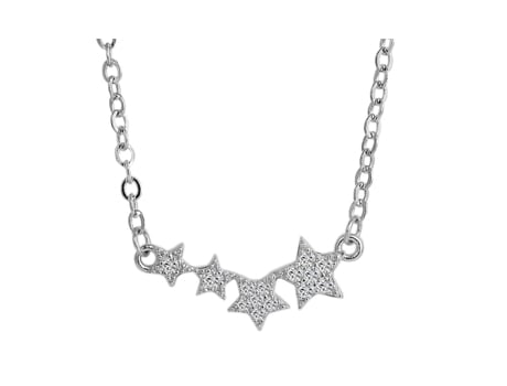 Collar Estrellas en Plata de Ley 925 Helena con Circonias Bañado en Rodio