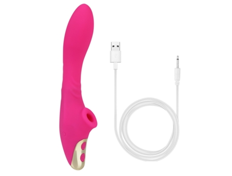 Vibrador de masaje de succión de silicona recargable con 9 modos para mujeres (rojo rosa) VEANXIN