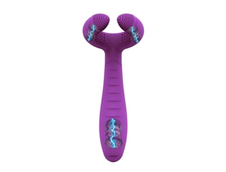 Vibrador del anillo del pene del silicón, estimulador doble vaginal del pene del anillo del martillo de la eyaculación del retraso (Morado) VEANXIN