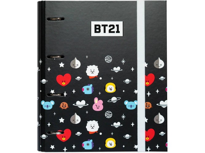 Dossier Bt21 Negro carpeta 4 anillas troquelada premium erik a4 26x32