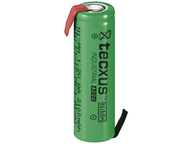 Acumular Aa Mignon con derivación para soldar y baja descarga 12v 2100mah pilas tecxus nimh rtu 1pb ft1z