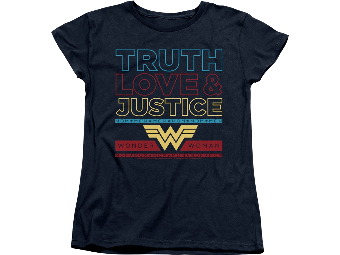 Womens Mom's Truth Love Justice Wonder Woman Shirt