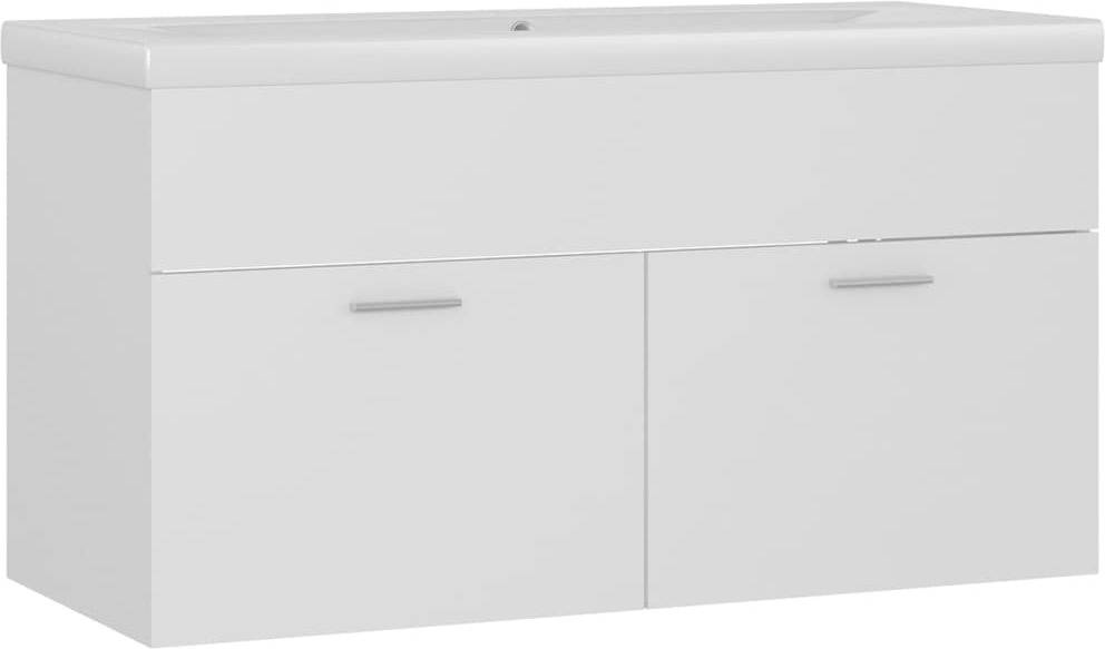 Armario con Lavabo Empotrado VIDAXL (Blanca - Madera Aglomerada - 90x38.5x46 cm)